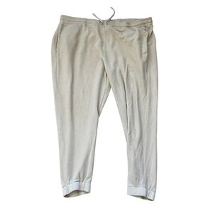 Savvy Fleece Jogger Pants Womens 2XL Beige Cozy Minimalist Lounge Neutral Casual